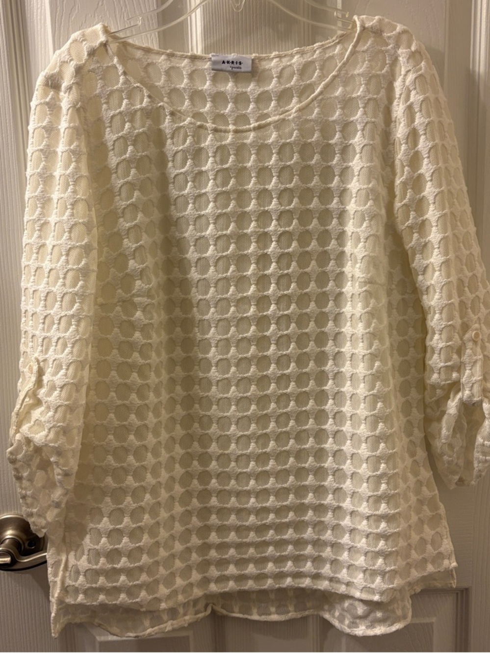 Akris Punto Cream Lace Dot Tunic